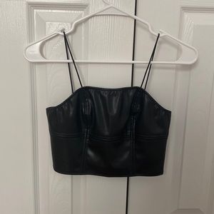 pleather cropped tank